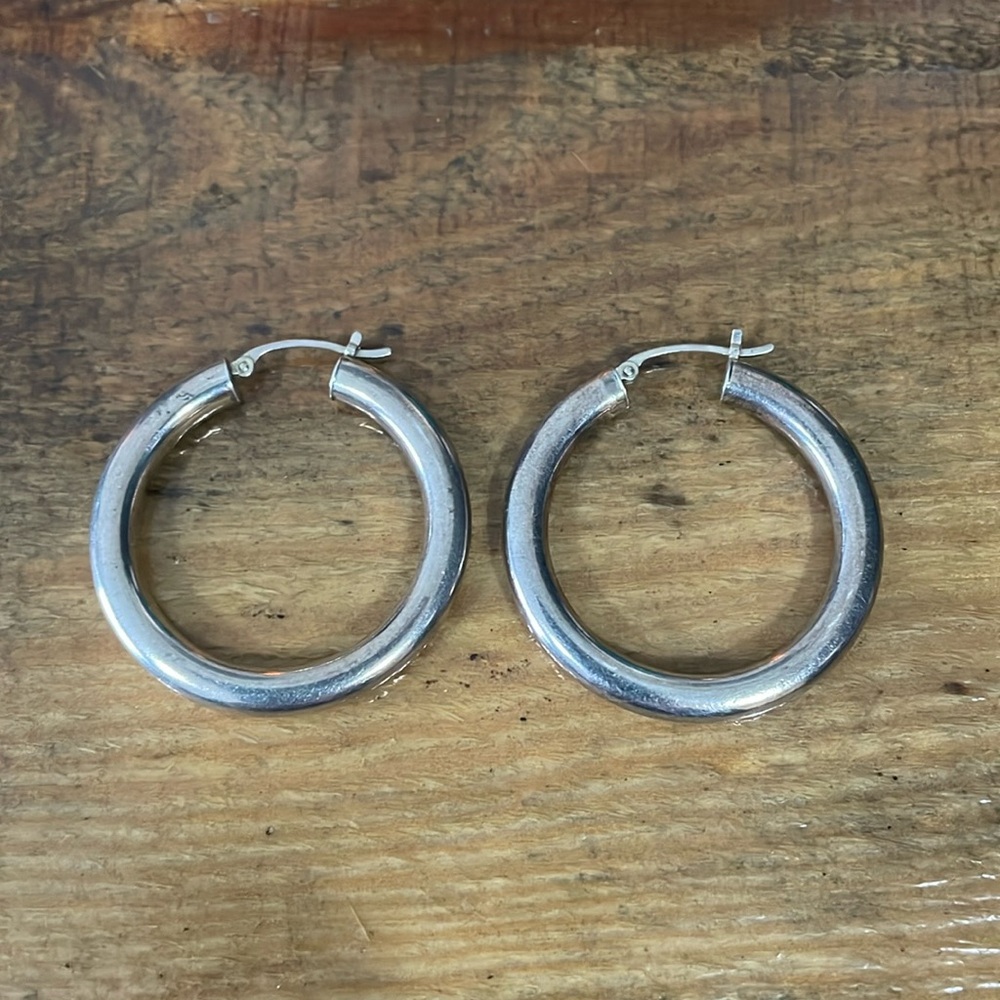 Vintage silver 925 hoop earrings